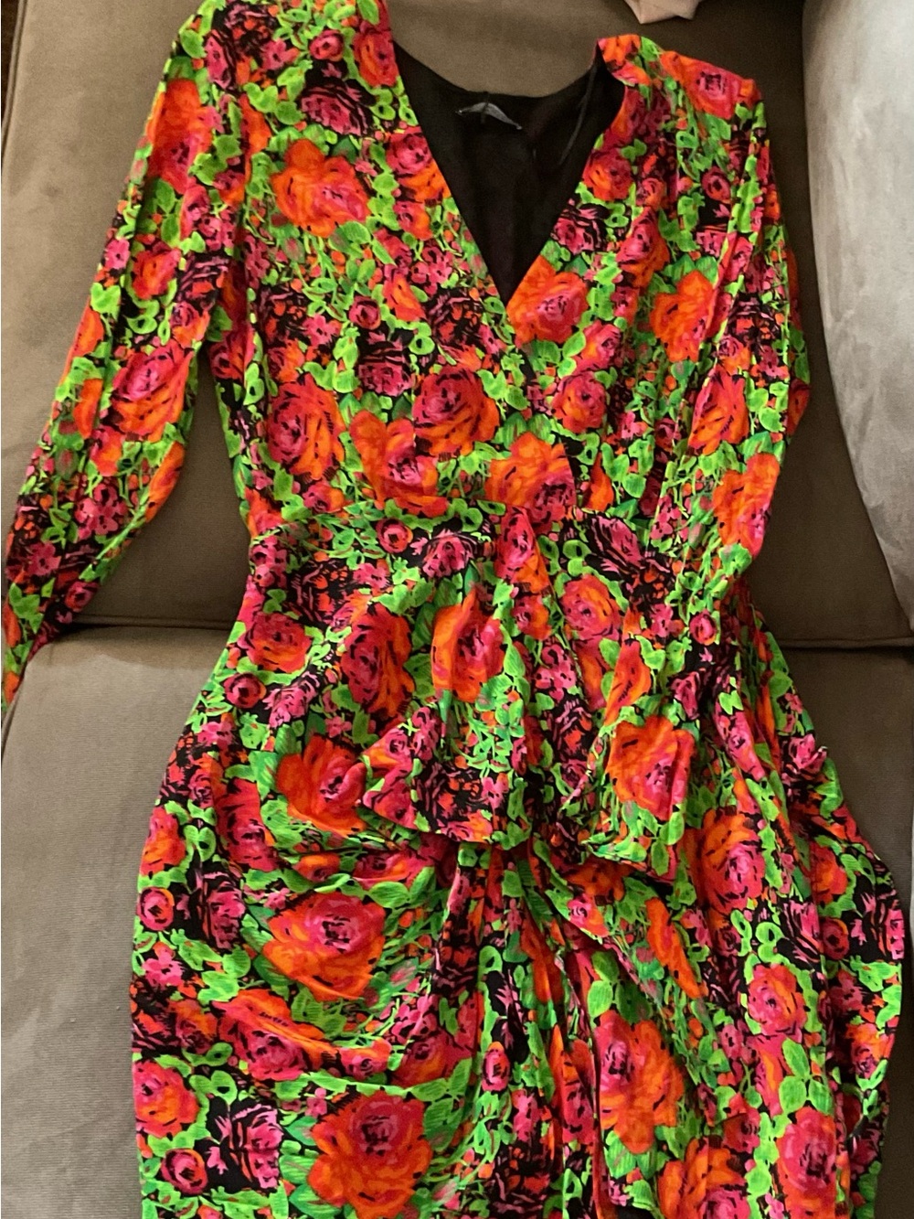 Zara Long Sleeve Dress Womens Small Colorful Floral Party Dress